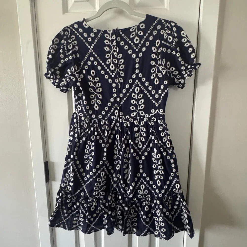 Mi Ami Womens Navy and Cream Dress Size M Medium P3 - Picture 10 of 12